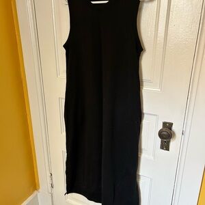 Wool Cassie Dress - Classic Black Sleeveless Midi Dress